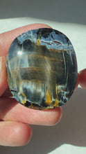 Load and play video in Gallery viewer, Large Namibian Blue Pietersite Cabochon
